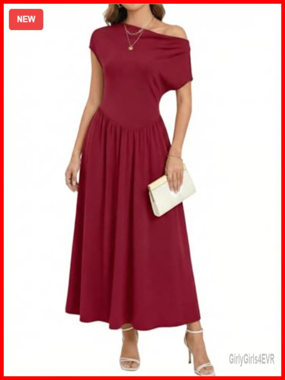 Womens Sleeveless Cowl Neck One Shoulder Pleated Maxi Dress Formal Cocktail